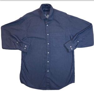 Tommy Hilfiger - Blue Long Sleeve Button Up with Flag Logo